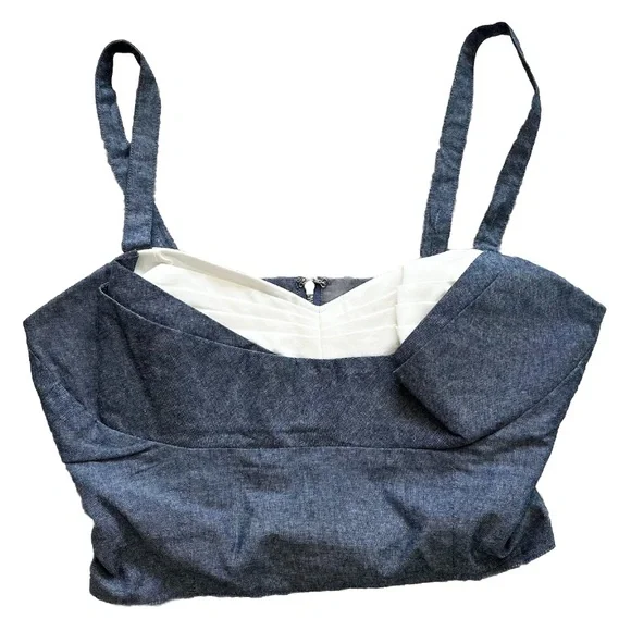 TRASHY DIVA NWT by Candice Gwinn Lena Chambray Blouse Size 8 Pin Up Rockabilly - Picture 7 of 7